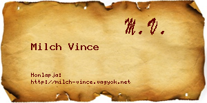 Milch Vince névjegykártya